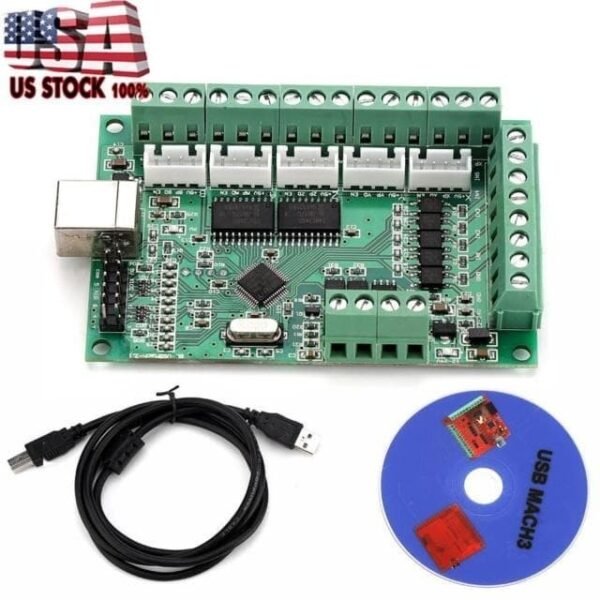 USB Mach3 Mach 3 5 Axis CNC Controller Breakout Board BoB Green Card - Gambar 4