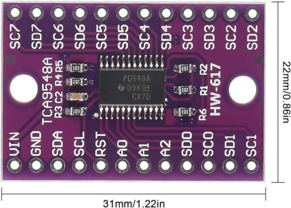 Multiplexer i2c TCA9548A 8ch 8 Ch Channel Chanel Mux Multiplekser TCA - Gambar 2