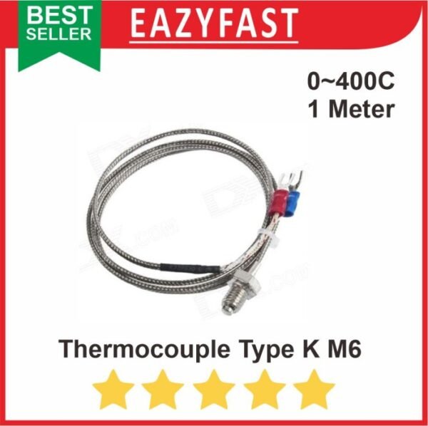 Thermocouple Type K Probe Sensor Suhu Tinggi Panas High Temp m6