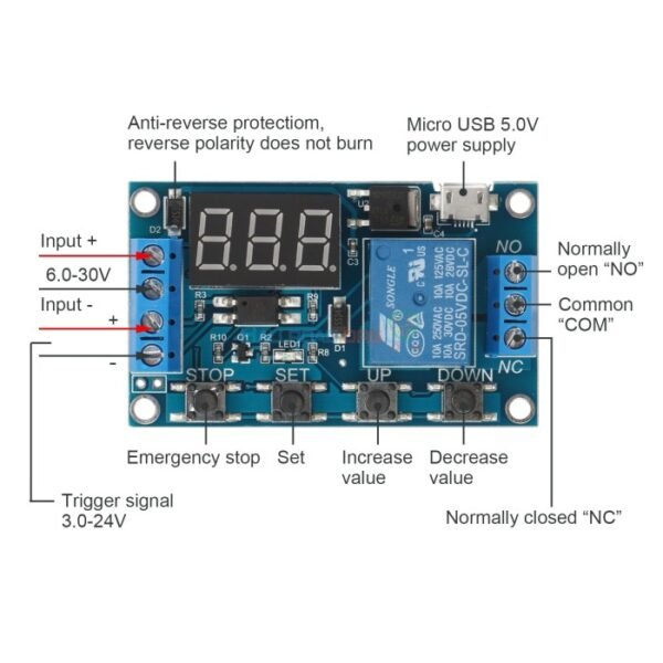 Delay Relay Timer Digital On Off Cycle Loop Continues Trigger Program - Gambar 2