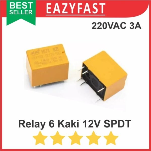 Relay 6 Kaki Pin DC 12V 12 V Volt SPDT Mini 30V 3A 250VAC