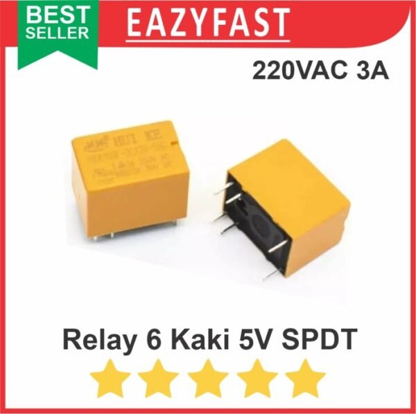 Relay 6 Kaki Pin DC 5v 5 V Volt SPDT Mini 30V 3A 250VAC