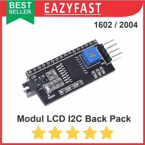 LCD 1602 2004 I2C Serial Interface Backpack Penghemat Pin 16x2 16*2
