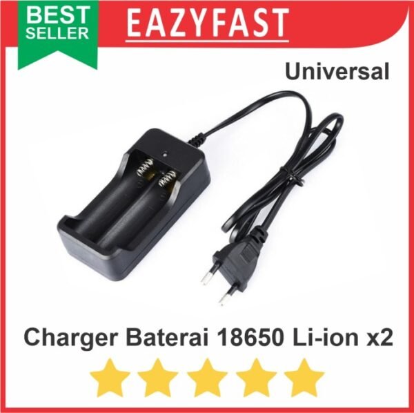 Charger Baterai 18650 x2 2x 2 Li-ion Liion Lithium Ion Universal