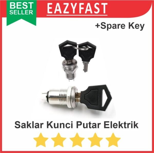 Saklar Kunci Elektrik listrik Electric Switch Key 1A Security Lock 12