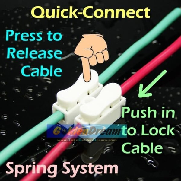 Quick Connect 2 Wire Connector Spring Terminal Sambungan Kabel Listrik - Gambar 4