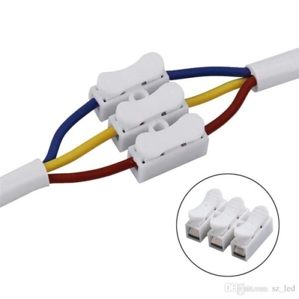 Quick Connect 3 Wire Connector Spring Terminal Sambungan Kabel Listrik - Gambar 2