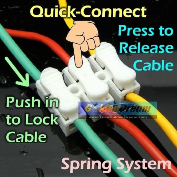 Quick Connect 3 Wire Connector Spring Terminal Sambungan Kabel Listrik - Gambar 4