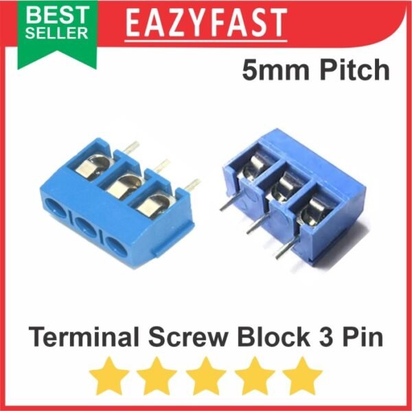 Screw Terminal Block 3 Pin Skrup PCB Blok Pitch 5mm Cable Connector