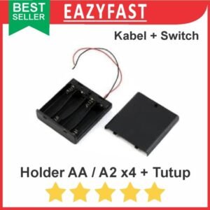 Kotak Tempat Case Holder Rumah Box Baterai Jam AA x 4 Battery + Tutup