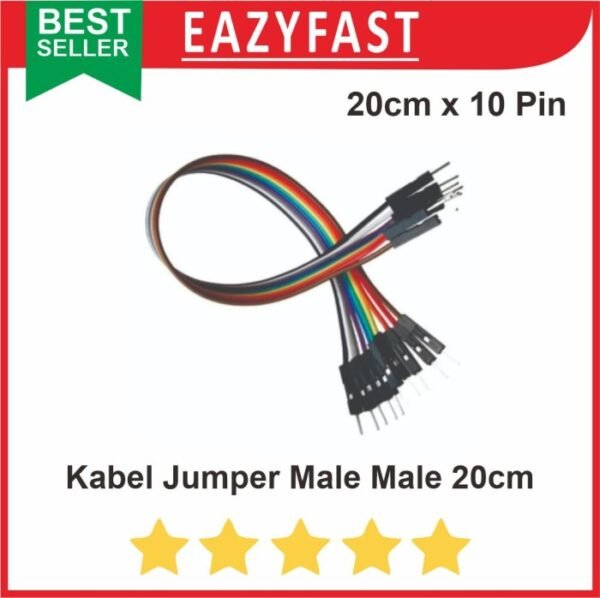 Jumper Cable Kabel Dupont 20 cm isi 10 male-male Arduino Bread Board