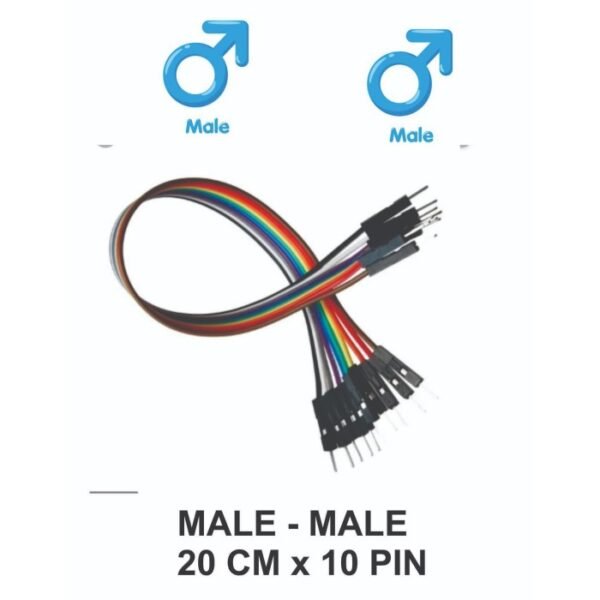 Jumper Cable Kabel Dupont 20 cm isi 10 male-male Arduino Bread Board - Gambar 2