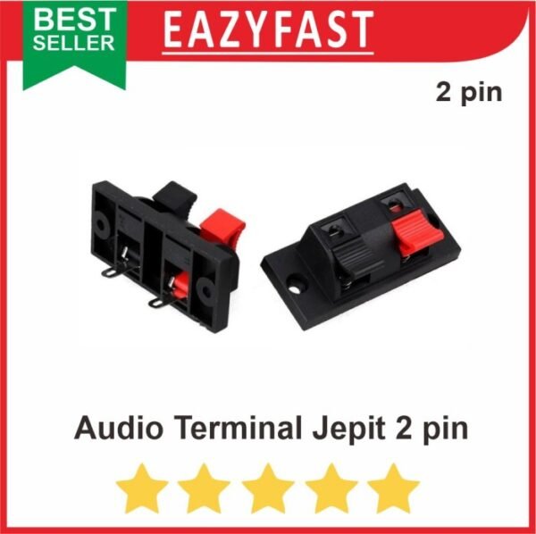 Audio Terminal Jepit Capit Kabel Speaker 2 Pin Jalur Box Salon Ampli