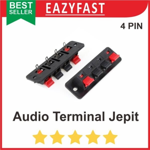 Audio Terminal Jepit Capit Kabel Speaker 4 Pin Jalur Box Salon Ampli