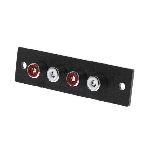 Socket RCA Female 4x Terminal Panel 4 Way Pin Kaki Dual Audio Stereo - Gambar 2