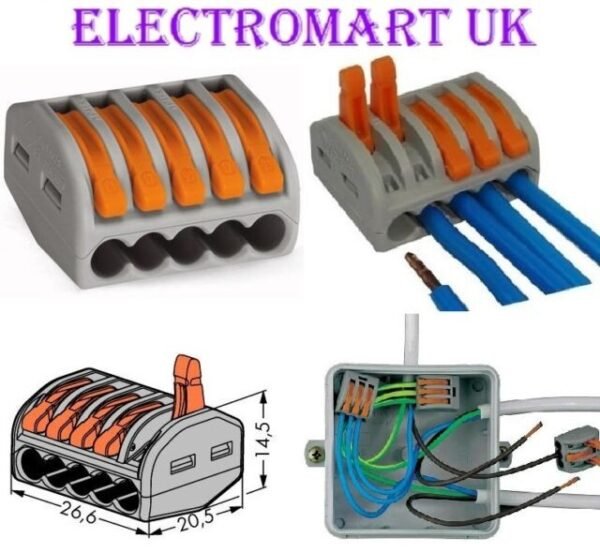 Terminal Block Clamp Wago Konektor 3p 3 Way Wire Kabel PCT 222 413 - Gambar 2