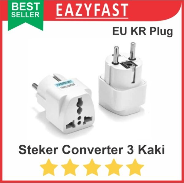 Converter Steker Colokan Listrik Kaki 3 ke 2 Sambungan Universal