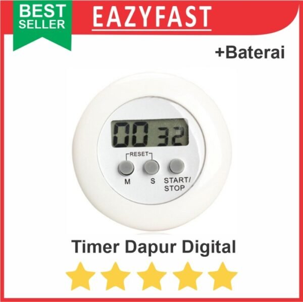 Timer Digital Alarm Jam Masak Dapur Magnet Capit Countdown Menit Detik