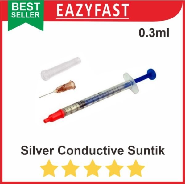 Silver Conductive Suntik 0.3ml Paint Glue Tinta Listrik Jalur PCB