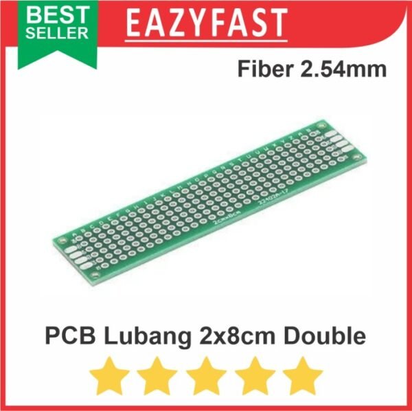 PCB Lubang IC 2x8 2x8cm Double Layer Bolong Titik Matrix Fiber FR4