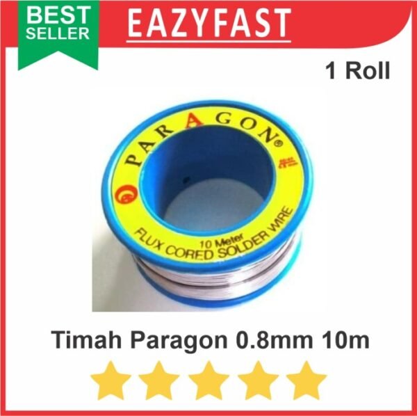 Timah Paragon 10m Flux Cored Solder Wire 0.8mm 10 meter Gulung Kecil