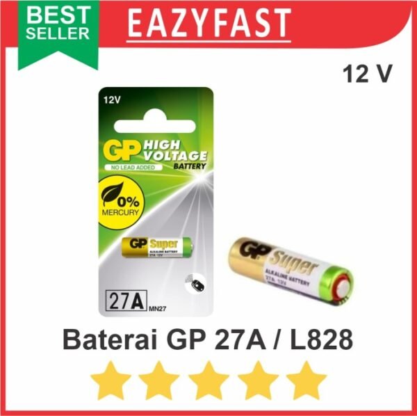 Baterai GP 27A MN27 12v 12 volt Batre Alarm Remote Mobil A27 27 A AE