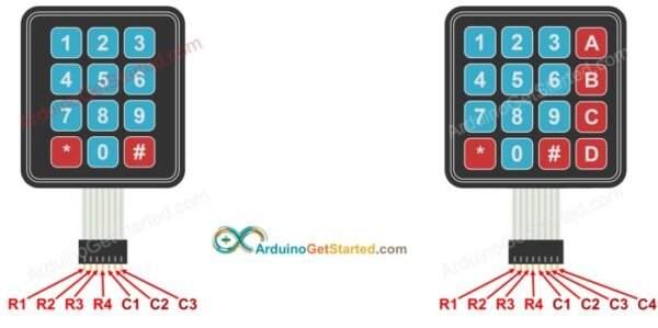 Keypad Numpad Membran 4x3 3x4 12 Matrix Arduino Sensor Button Input - Gambar 2