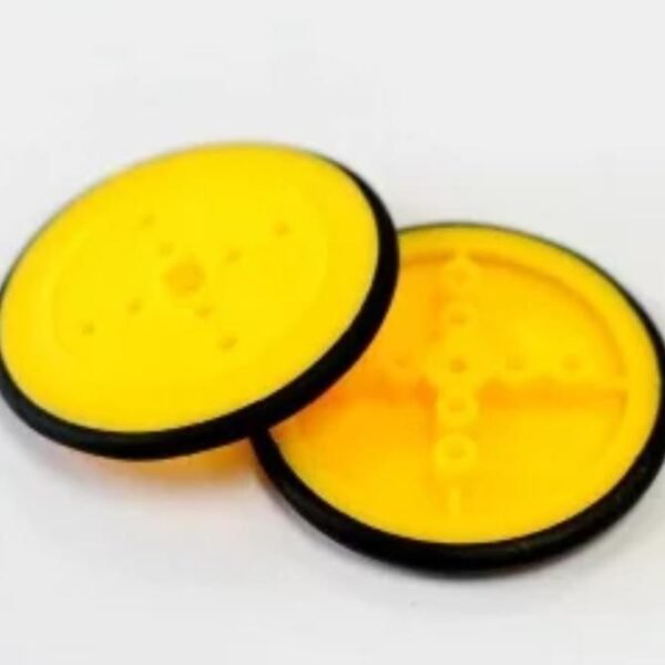 Roda Ban Robot Mobil Motor Dinamo DC Gearbox Yellow Kuning Slim Wheel - Gambar 3
