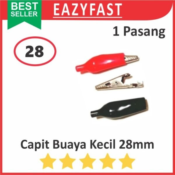 Capit Buaya Jepit Kabel listrik 1 set hitam merah