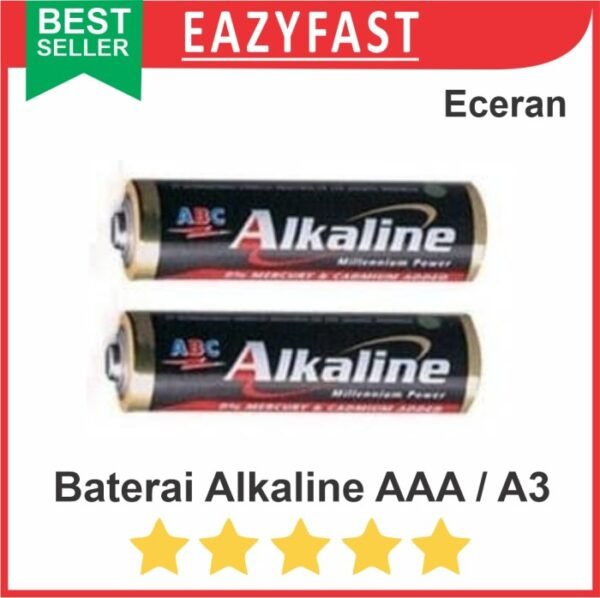 Baterai ABC Alkaline AAA A3 Remote TV Kecil Satuan Ecer Eceran