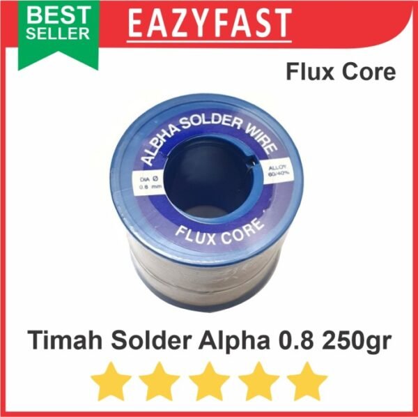 Timah Solder Alpha 0.8mm 250gr Flux Core 60/40 0.8 1/4kg Rol Gulung