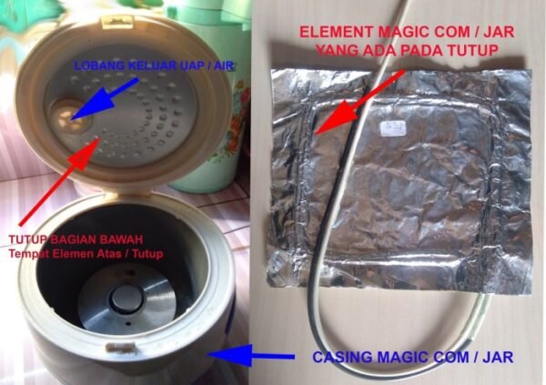 Elemen Pemanas Tutup Magic Com Jar Rice Cooker Magicom Element Heater - Gambar 3