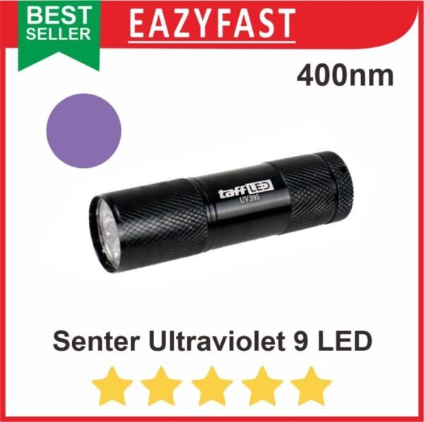 Senter Lampu UV Ultraviolet 9 LED Ultra Violet 400nm Resin Curing