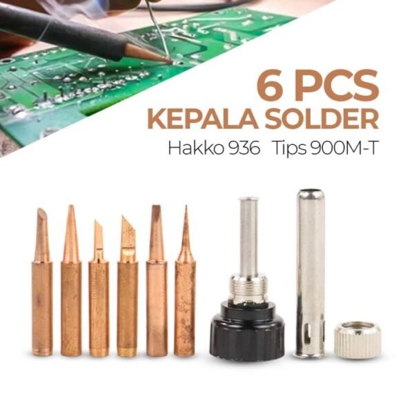 Mata Solder Adjustable 80W 6 Bentuk Lancip Rata Datar 80 Watt 900M Tip - Gambar 2