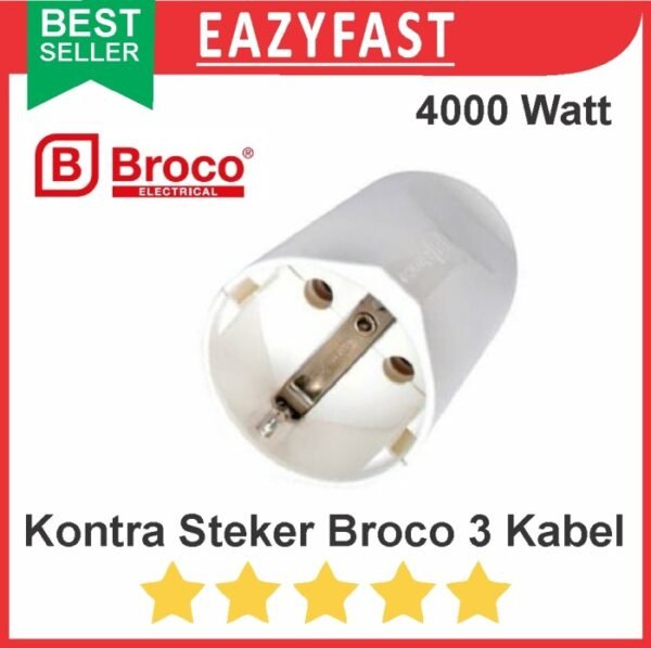 Contra Steker Broco 3 Kabel Colokan Female Kontra Stop Kontak Terminal