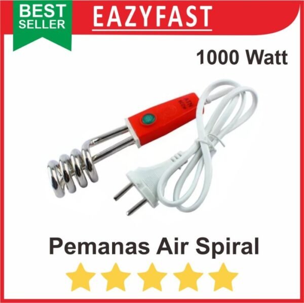 Water Heater Spiral 1000W Teko Air Panas Listrik Heater Pemanas Celup