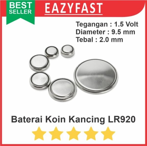 Baterai LR920 AG6 371 1.55v Jam Tangan Kancing Coin Button Battery