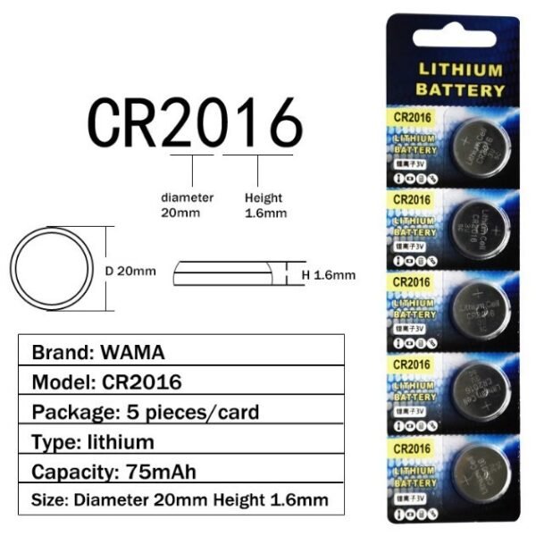 Baterai CR2016 CR 2016 3v Jam Tangan Kancing Coin Button Battery Cell - Gambar 2