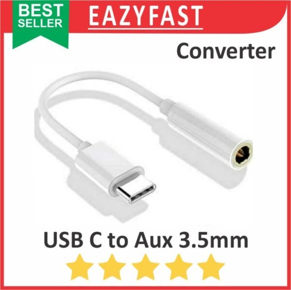 Converter Adapter USB Type C to Jack Socket Audio Aux 3.5mm Cable Kabel Headset 3.5 mm Konverter Universal - Gambar 2