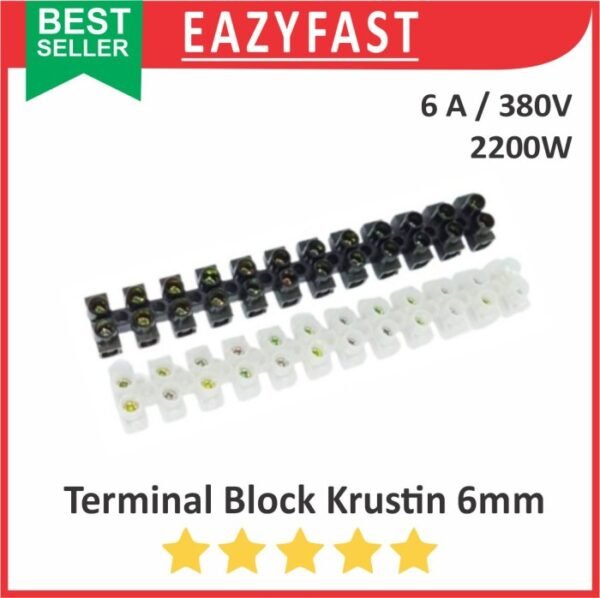 Terminal Block Krustin 6mm 5A Panel Listrik PLN Terminal Screw Cable Blok 6 mm A Sambungan Kabel