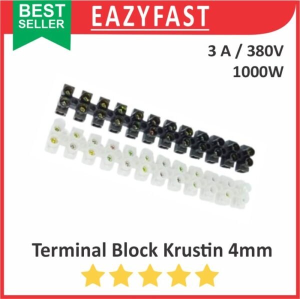 Terminal Block Krustin 4mm 3A Panel Listrik PLN Terminal Screw Cable Blok 4 mm A Sambungan Kabel