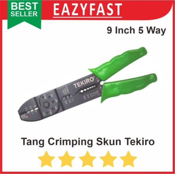 Tang Crimping Skun Terminal Kabel Tekiro 9 Inch Kupas Potong Krimping