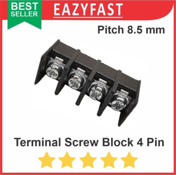 Terminal Screw Block 8.5mm 4 Pin Kaki 4P Pitch 8.5 mm PCB Skrup Kabel