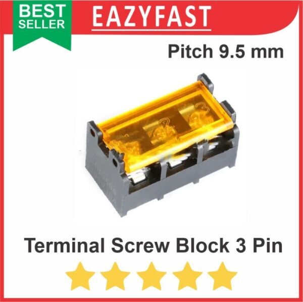 Terminal Screw Block 9.5mm 3 Pin Kaki 3P Pitch 9.5 mm PCB Skrup Kabel