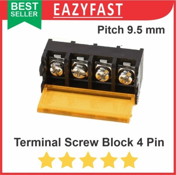 Terminal Screw Block 9.5mm 4 Pin Kaki 4P Pitch 9.5 mm PCB Skrup Kabel