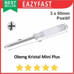 Obeng Crystal Mini Plus Positif Kembang 3x95mm Philips ScrewDriver