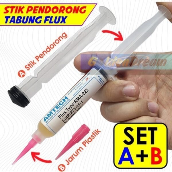 Stik Pendorong Flux Amtech Pasta Solder Songka Dorong Suntik Suntikan - Gambar 2