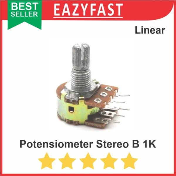 Potensiometer B 1K Stereo Linear B1K 1 K Ohm Potensio Potentio Meter
