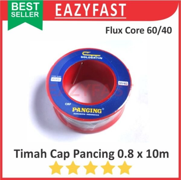 Timah Solder Cap Pancing 0.8mm 10m Flux Core 60/40 Tin Tinol Gulung Roll Rol Kecil 10 meter 0.8 mm