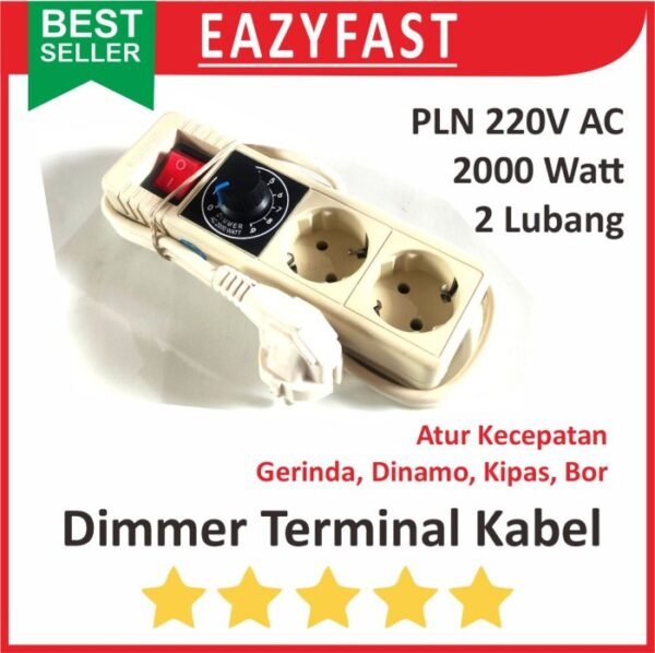 Terminal Dimmer 220V AC PLN 2000 W Watt Potensio Speed PWM Dimer 2000W